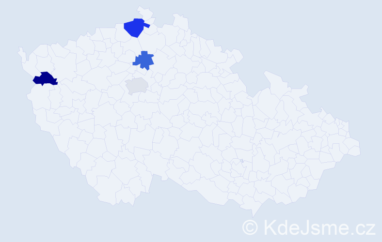 Příjmení: 'Dordiai', počet výskytů 5 v celé ČR