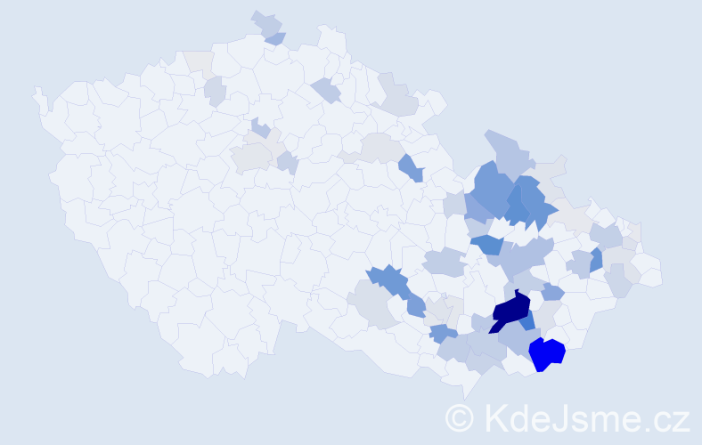 Příjmení: 'Kunčarová', počet výskytů 236 v celé ČR