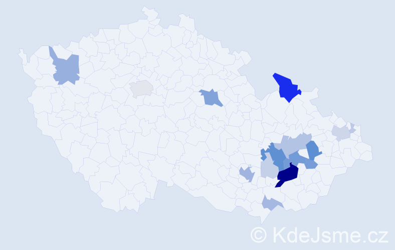 Příjmení: 'Kucián', počet výskytů 66 v celé ČR