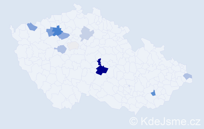Příjmení: 'Konczová', počet výskytů 19 v celé ČR
