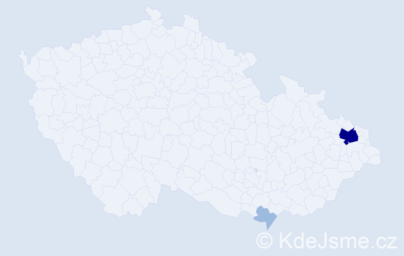 Příjmení: 'Fehervary', počet výskytů 5 v celé ČR