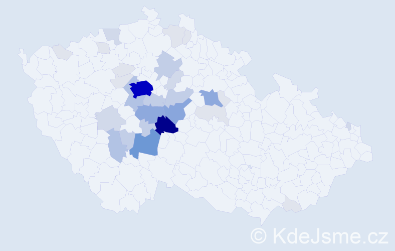 Příjmení: 'Kakos', počet výskytů 131 v celé ČR
