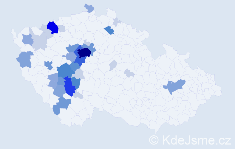 Příjmení: 'Pinta', počet výskytů 108 v celé ČR