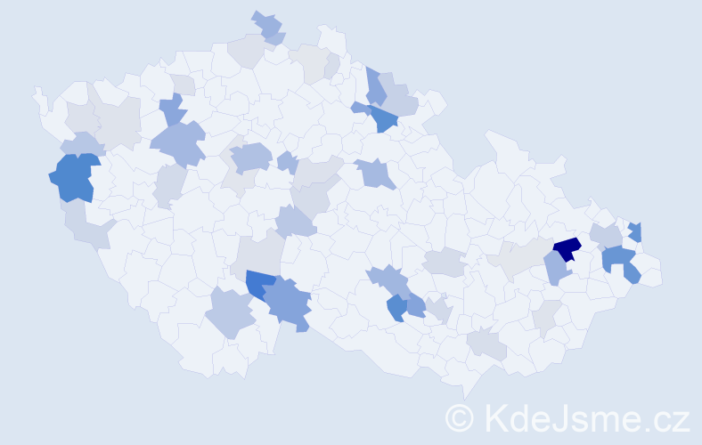 Příjmení: 'Popov', počet výskytů 135 v celé ČR