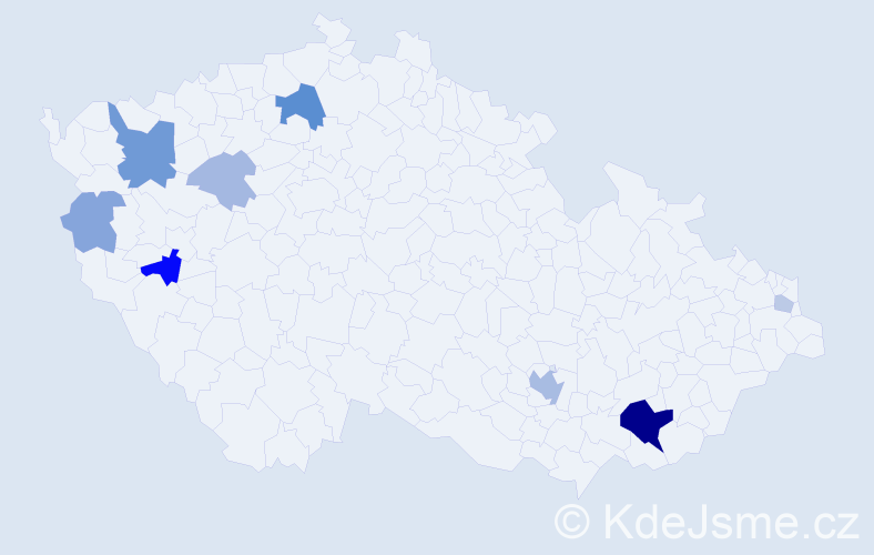 Příjmení: 'Turčin', počet výskytů 24 v celé ČR