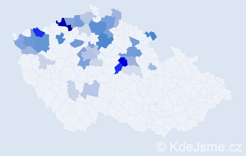 Příjmení: 'Poživil', počet výskytů 147 v celé ČR