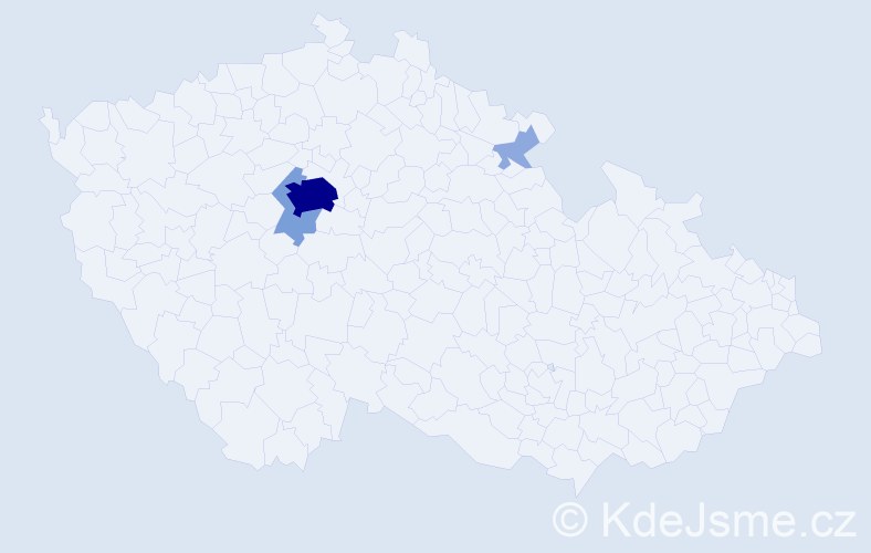 Příjmení: 'Kuchinková', počet výskytů 10 v celé ČR