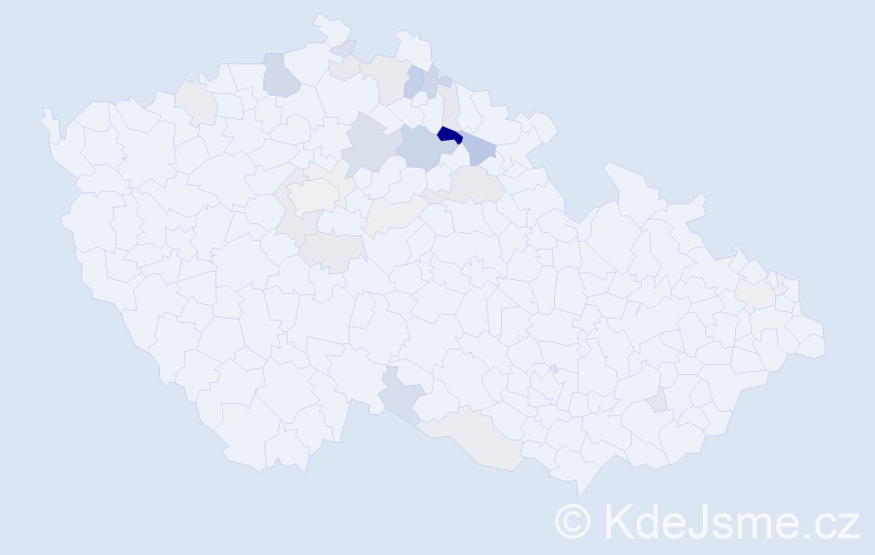 Příjmení: 'Nypl', počet výskytů 104 v celé ČR