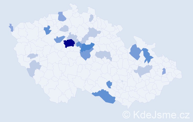 Příjmení: 'Vaváková', počet výskytů 60 v celé ČR