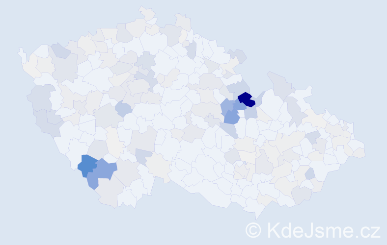 Příjmení: 'Krejsa', počet výskytů 710 v celé ČR