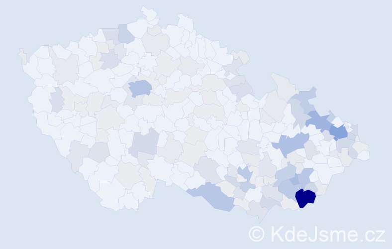 Příjmení: 'Michalčík', počet výskytů 476 v celé ČR