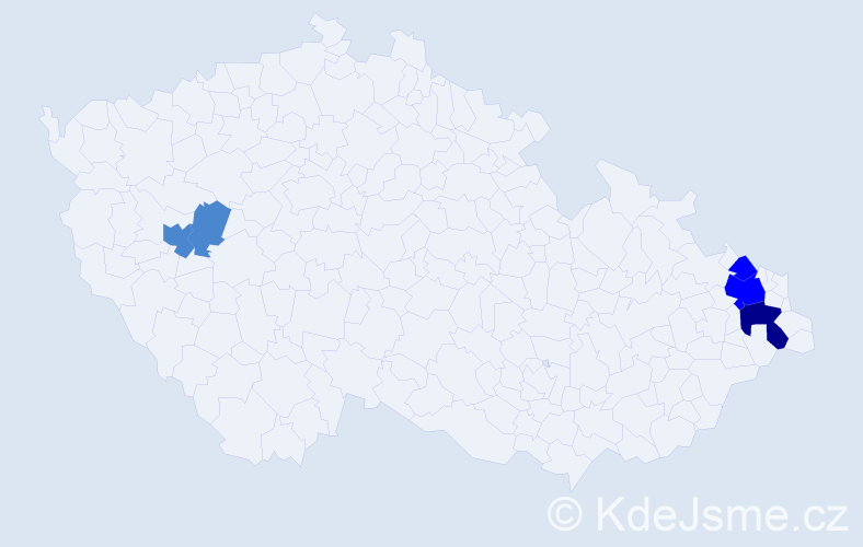 Příjmení: 'Babušák', počet výskytů 9 v celé ČR