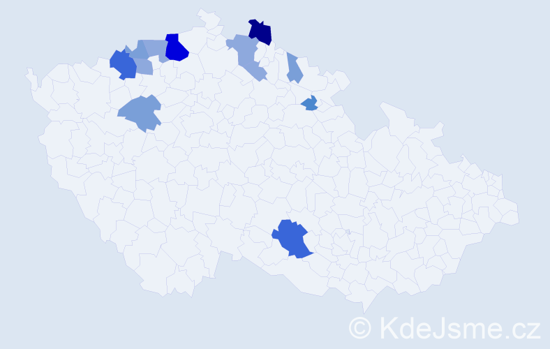 Příjmení: 'Huňáková', počet výskytů 34 v celé ČR
