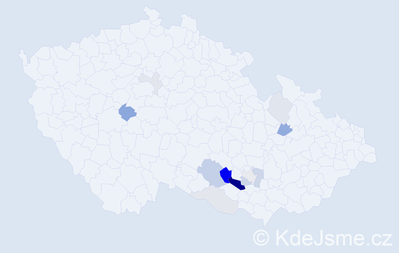 Příjmení: 'Hypr', počet výskytů 30 v celé ČR
