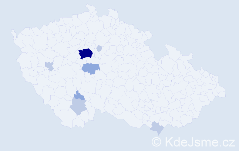 Příjmení: 'Auzký', počet výskytů 18 v celé ČR