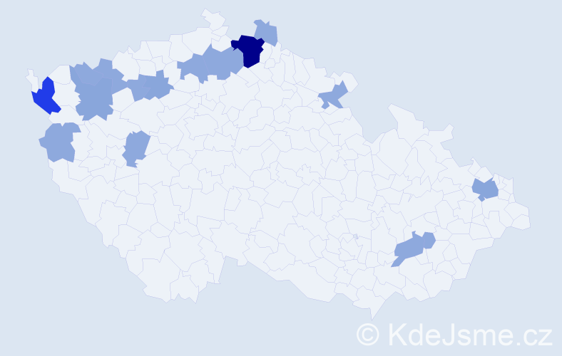 Příjmení: 'Hrkota', počet výskytů 32 v celé ČR
