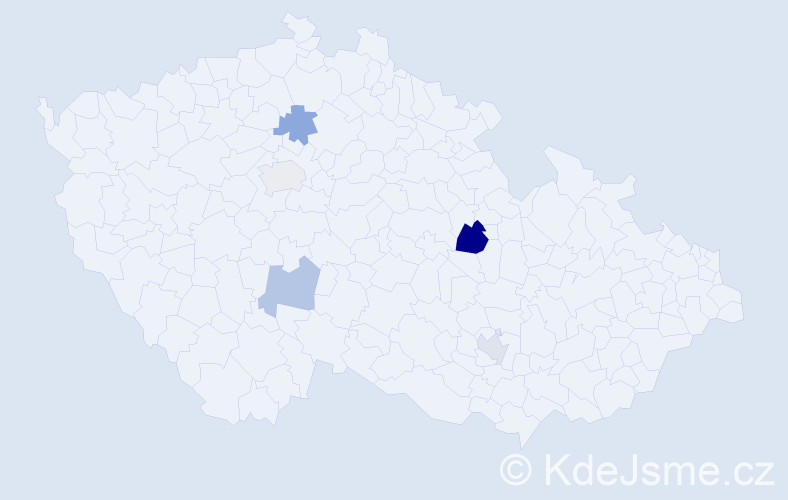 Příjmení: 'Šeböková', počet výskytů 7 v celé ČR