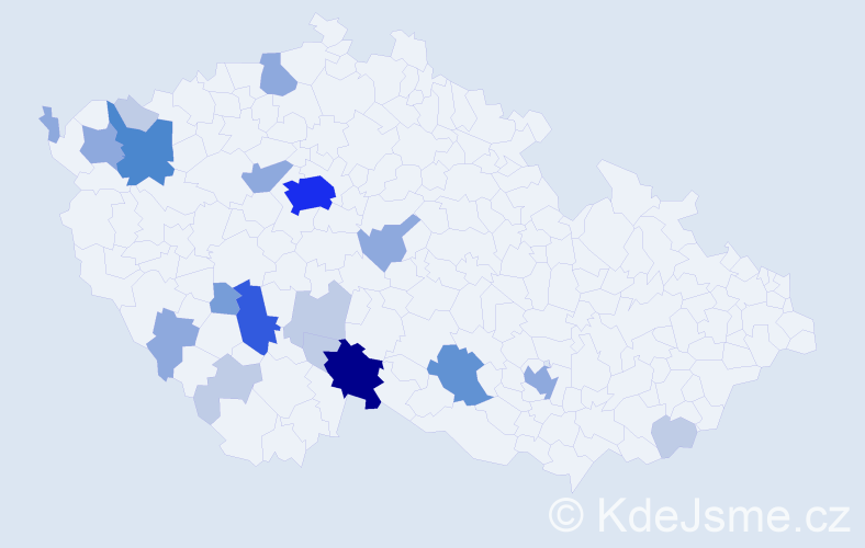 Příjmení: 'Batistová', počet výskytů 54 v celé ČR