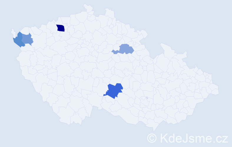 Příjmení: 'Dodávková', počet výskytů 8 v celé ČR