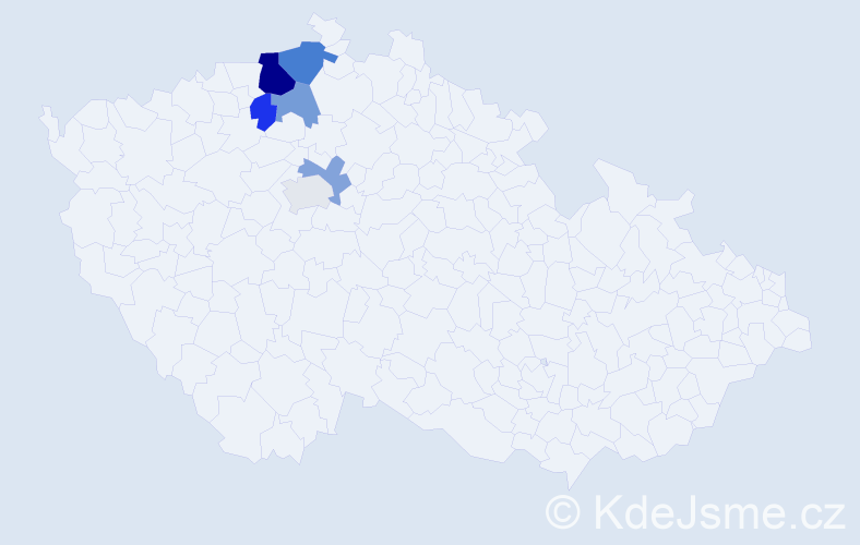 Příjmení: 'Gubaničová', počet výskytů 11 v celé ČR