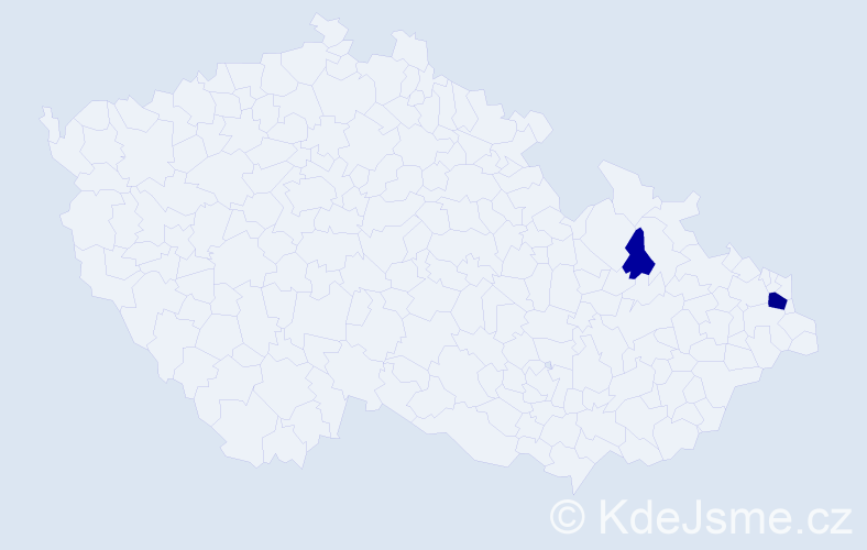 Příjmení: 'Bitzánek', počet výskytů 6 v celé ČR