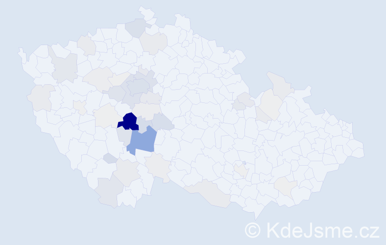 Příjmení: 'Lachout', počet výskytů 160 v celé ČR