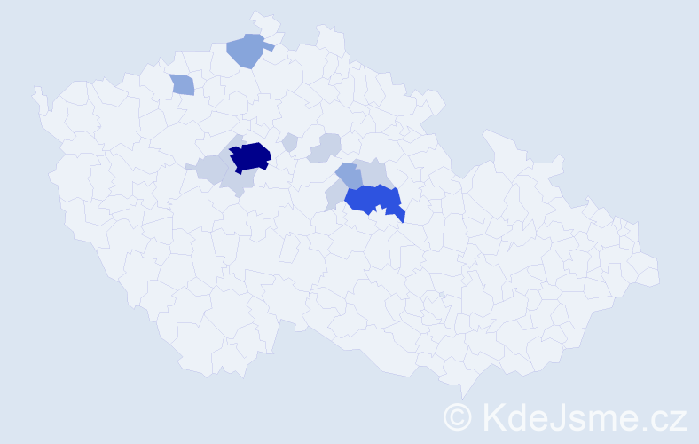 Příjmení: 'Stříška', počet výskytů 34 v celé ČR