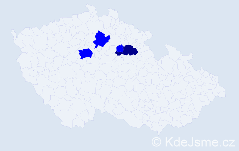 Příjmení: 'Ardelyan', počet výskytů 5 v celé ČR