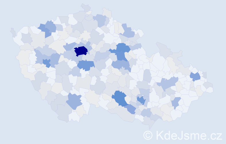 Příjmení: 'Potůček', počet výskytů 840 v celé ČR