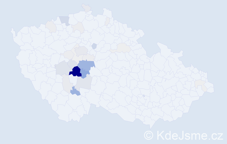 Příjmení: 'Hulan', počet výskytů 90 v celé ČR