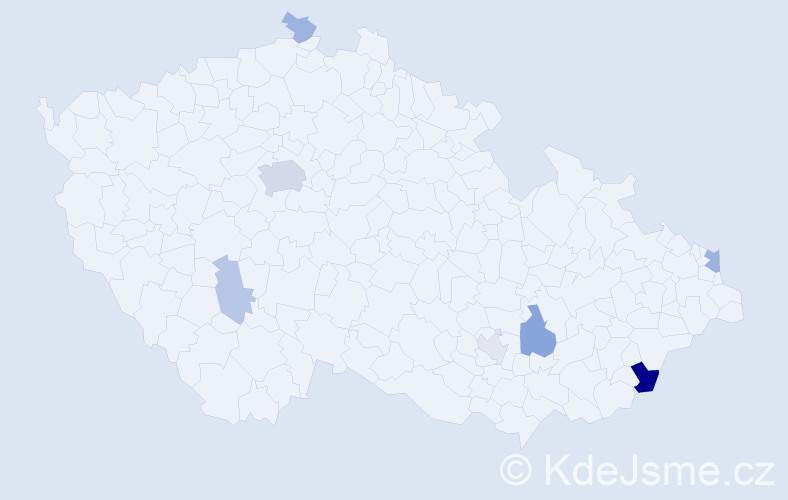 Příjmení: 'Crkoň', počet výskytů 18 v celé ČR