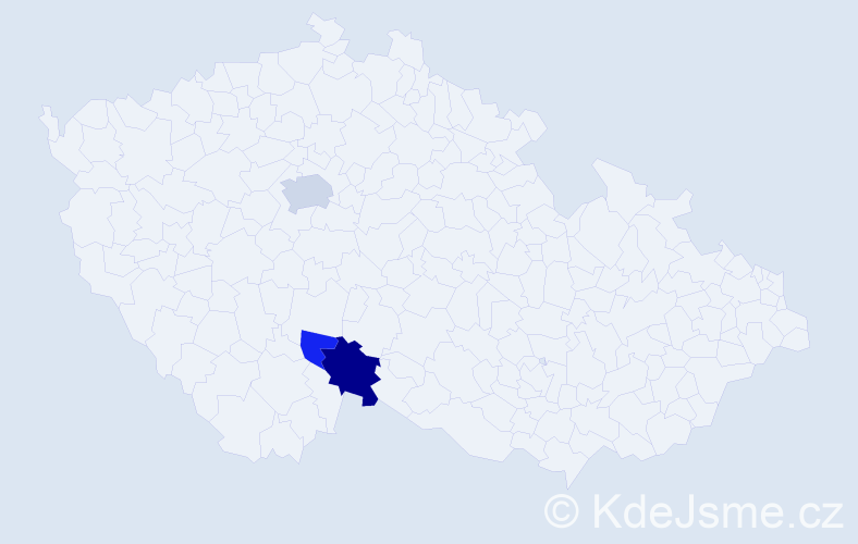 Příjmení: 'Markovická', počet výskytů 7 v celé ČR