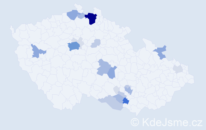 Příjmení: 'Loubek', počet výskytů 80 v celé ČR