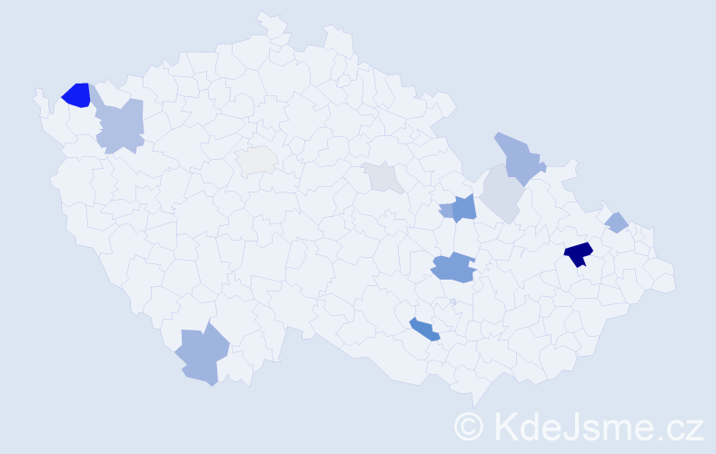 Příjmení: 'Honiš', počet výskytů 30 v celé ČR