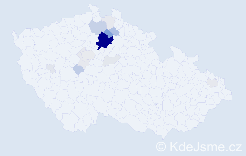 Příjmení: 'Vlasta', počet výskytů 61 v celé ČR