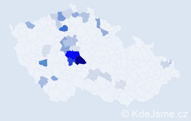 Příjmení: 'Vobecká', počet výskytů 134 v celé ČR