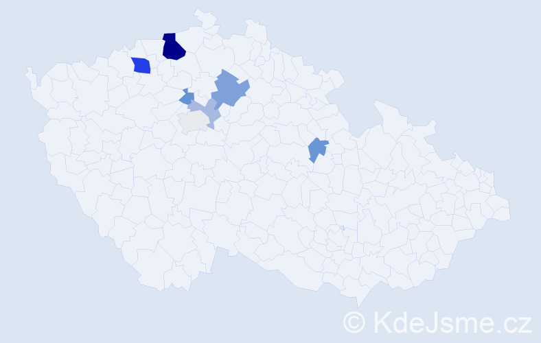 Příjmení: 'Burkovec', počet výskytů 18 v celé ČR