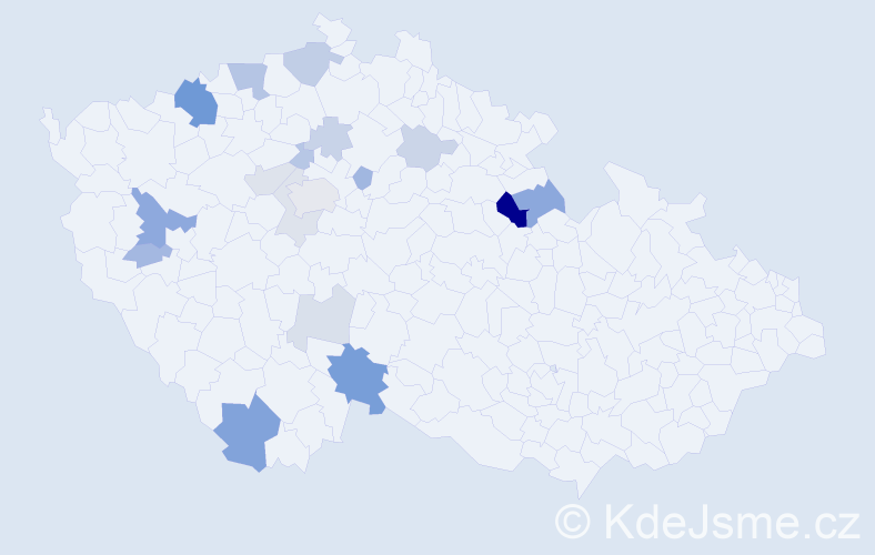 Příjmení: 'Gründl', počet výskytů 43 v celé ČR