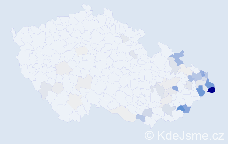 Příjmení: 'Fiedor', počet výskytů 214 v celé ČR