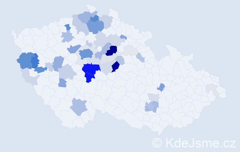 Příjmení: 'Šebor', počet výskytů 208 v celé ČR
