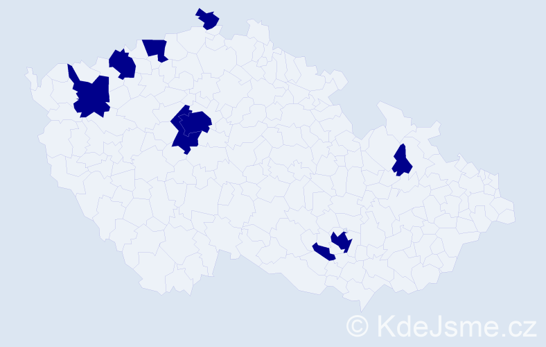 Příjmení: 'Popovyč', počet výskytů 9 v celé ČR