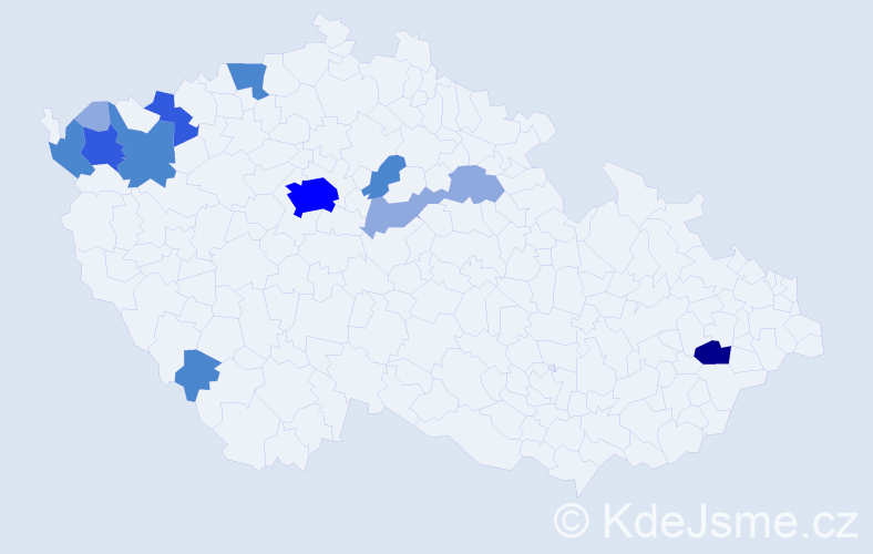 Příjmení: 'Cimbalová', počet výskytů 28 v celé ČR