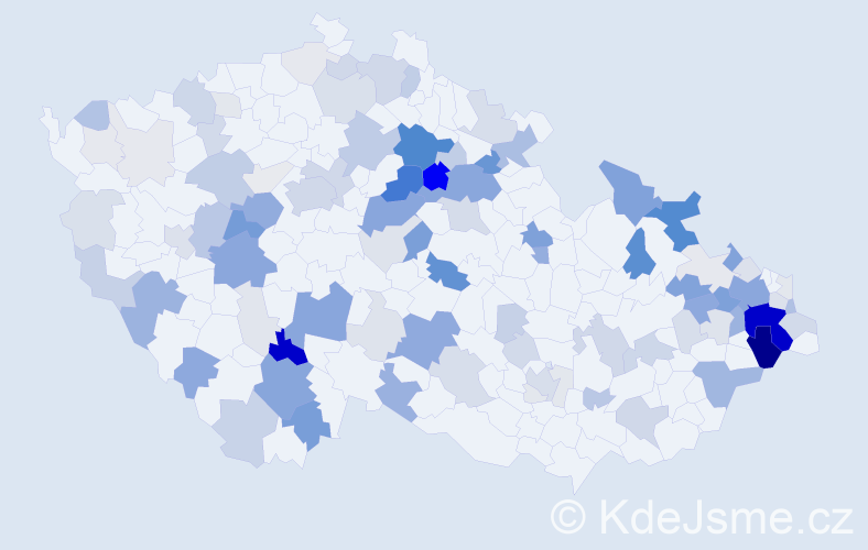 Příjmení: 'Pavlásková', počet výskytů 379 v celé ČR