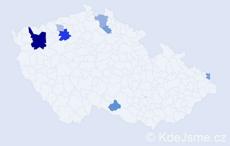Příjmení: 'Gáspárová', počet výskytů 18 v celé ČR