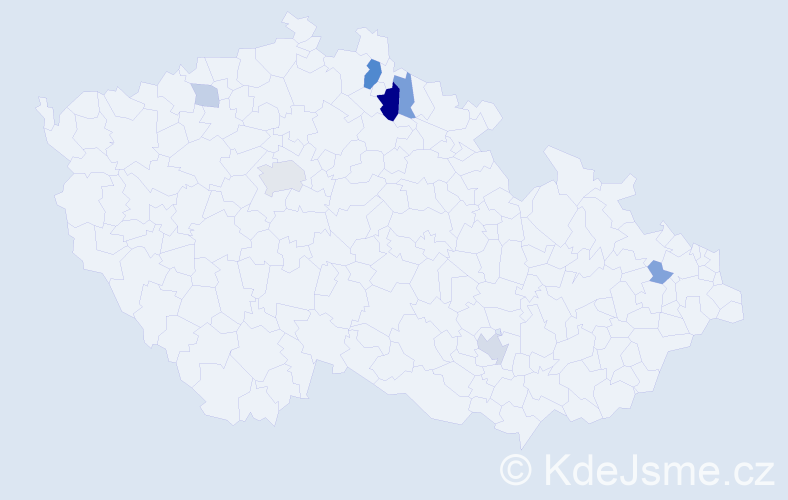 Příjmení: 'Bartoničková', počet výskytů 16 v celé ČR