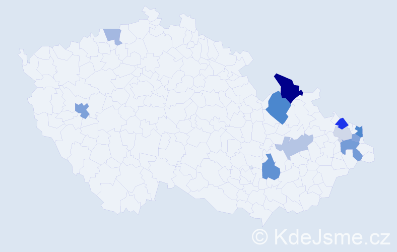 Příjmení: 'Konkol', počet výskytů 41 v celé ČR