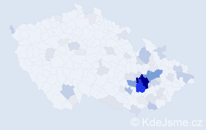Příjmení: 'Crhonková', počet výskytů 219 v celé ČR