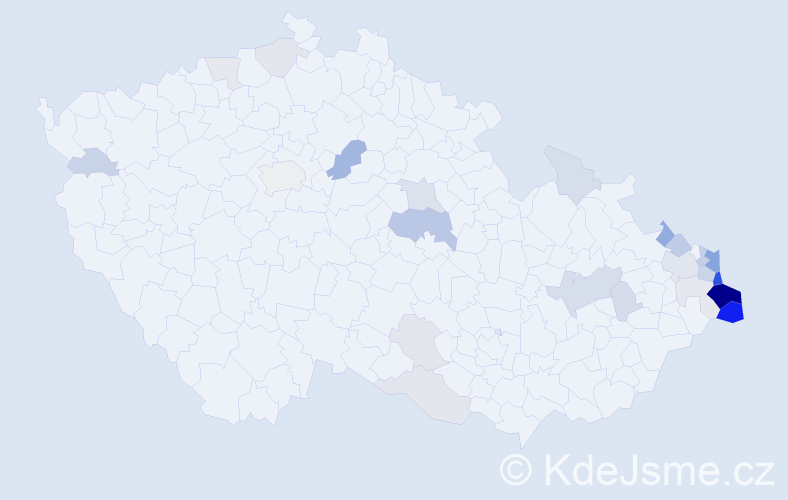 Příjmení: 'Janik', počet výskytů 85 v celé ČR