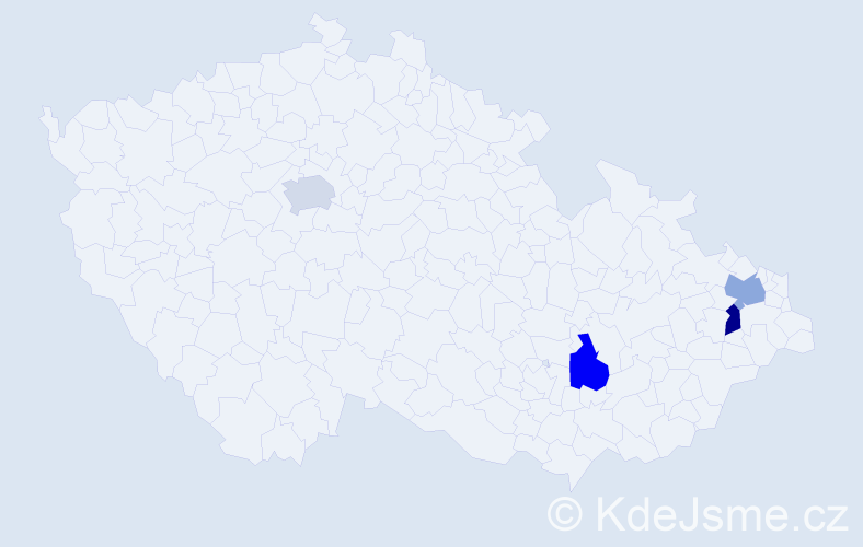 Příjmení: 'Csőlleová', počet výskytů 4 v celé ČR