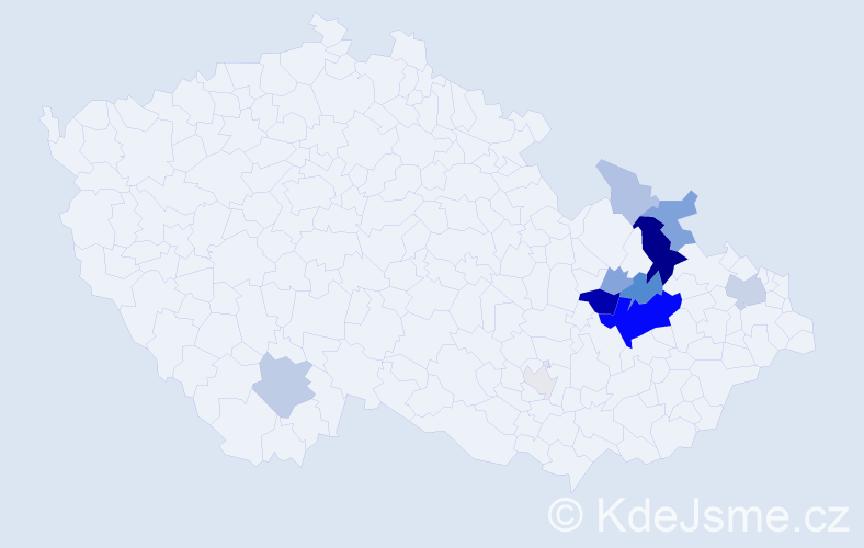 Příjmení: 'Grofek', počet výskytů 39 v celé ČR